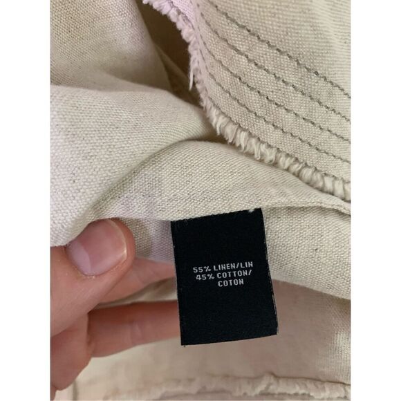 Lafayette 148 linen cotton blazer jacket burlap cream women's size large - Picture 5 of 5